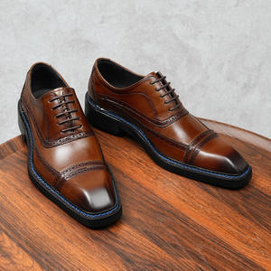 Chaussures habillées pour hommes de qualité supérieure, chaussures Oxford décontractées confortables et élégantes, lacets en cuir véritable de style occidental classique - Product Image 3