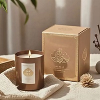 Boîtes de cadeaux de bougies parfumées de luxe personnalisées, boîtes pliantes avec gaufrage en feuille d'or, laminage mat, boîtes en papier pour bougies