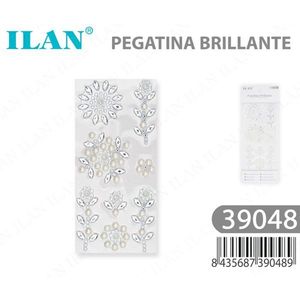 Adesivi con Strass Ilan, Design Bouquet di Fiori Bianchi 39048 - Product Image 3