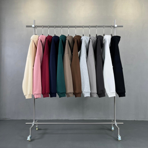 Wholesale 100% Cotton 400G Fleece Hoodies Sweatshirts Heavyweight Puff Print Custom Logo Cut Streetwear Hiphop Men's Winter - Product Image 4