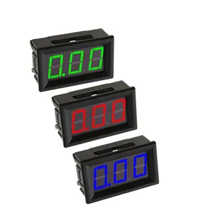 Voltmeter Digital DC 10A, pengukur arus Monitor mobil Panel Amp LED Merah Biru Hijau 4.5-30v