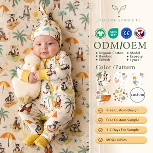 Coperte e <span class=keywords><strong>Lenzuola</strong></span> per Neonati in Maglia Classica con Stampe di Animali Cartoon, Prodotti in Cotone Biologico all'Ingrosso - Product Image 1