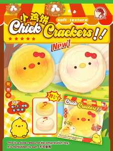 <span class=keywords><strong>Dudo</strong></span> Chick Crackers Juguetes Blandos de Comida con Espuma de PU de Ascenso Lento para Alivio del Estrés, Novedosos Juguetes Blandos para Apretar, Venta al por Mayor a Granel - Product Image 1