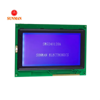 Modul LCD Grafis Kustom 240x128 STN Biru Negatif COB T6963C Paralel 5V Lampu Latar Putih SMG240128A6 untuk Industri