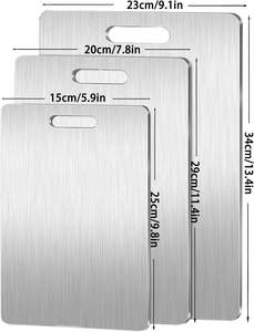 Planche à découper multifonctionnelle antidérapante extra large double face en acier inoxydable de qualité supérieure, compatible lave-vaisselle - Product Image 2