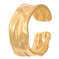 Europa und Amerika 18 Karat vergoldeter offener verstellbarer Ring Frauen Blumen herz Großhandel Edelstahl ringe