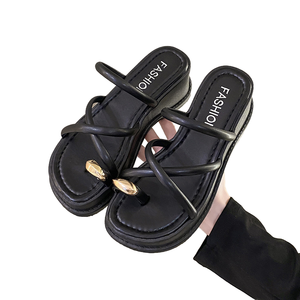 Sandales compensées à bout carré pour femmes, respirantes, à plateforme, à semelle épaisse, ultra-hautes, antidérapantes et résistantes à l'usure – Meilleures ventes pour l'été - Product Image 1