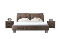 Lit en cuir capitonné de style moderne et luxueux sur mesure avec un cadre en bois massif de 1,5, 1,8 ou 2 mètres, ensemble de chambre à coucher haut de gamme