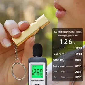 HF YZ-033 シングルトーン アウトドア サバイバル アルミ合金ホイッスル デュアルチューブ 救命器具 - Product Image 4