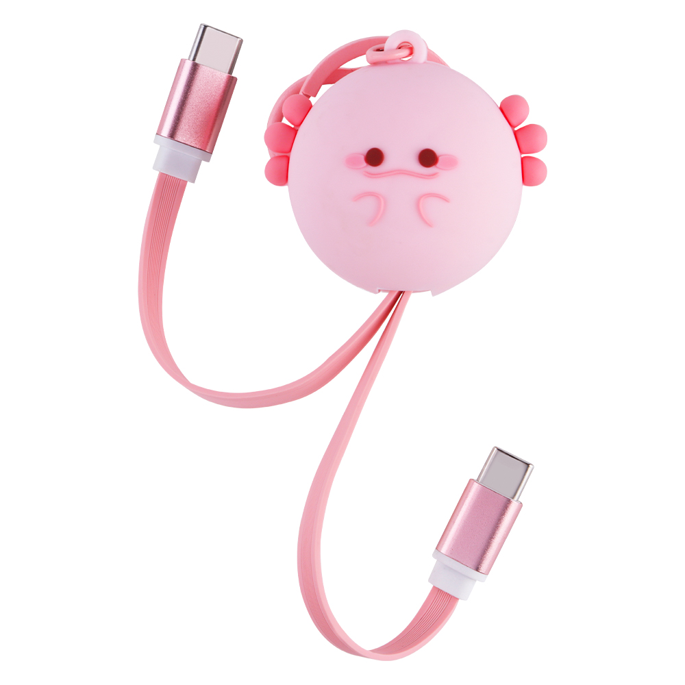 Cable de carga rápida retráctil Pink Axolotl de 60 W