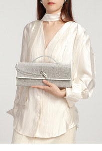 Classic Beaded Silk <b>Clutch</b> Bag with Buckle Closure <b>Gold</b> Sparkling Cosmetic Case Women Fashion Portable Evening <b>Purse</b> - Product Image 4