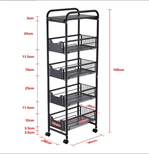2020 Amazon hot 5-layer iron storage with wheels why hand carts how metal shelf storage holders what kitchen storage rack