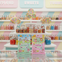 Permen Jus Vitamin C Chibi Maruko IP License Fruity Icing Toffee Gummy, Mainan Blind Box, Lencana, OEM, Beraneka Warna