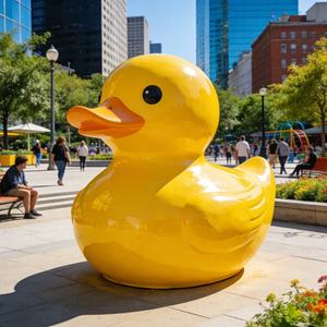 Esculturas de Animales de Dibujos Animados Personalizadas, Modernas y Ecológicas, de Fibra de Vidrio, Patos Amarillos, al Mejor <span class=keywords><strong>Precio</strong></span>, Venta al Por Mayor - Product Image 1