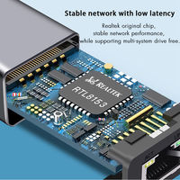 Concentrador USB 3,0 de aleación de aluminio 6 en 1 de alta calidad con adaptador LAN RJ45 Gigabit Ethernet para ordenador portátil/PC-en stock