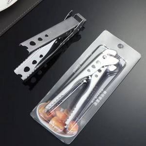 Pinces de cuisine d'extérieur en acier inoxydable anti-brûlure pour camping, barbecue, aliments, pot, assiette, bol - Product Image 1