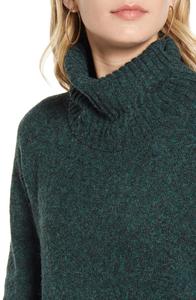 Pull à col roulé long décontracté pour femmes en laine/acrylique tricoté à la main avec broderie respirant longueur standard manches longues - Product Image 4