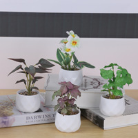 Bon marché Faux mini plastique moderne Décoration intérieure de la maison Bonsaï artificiel Fleurs Plantes avec pot