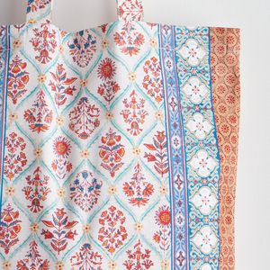 Sac fourre-tout pour femme 100 % coton à double poignée avec motif losanges pour le shopping et <span class=keywords><strong>les</strong></span> cadeaux de Pâques - Product Image 2