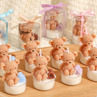 Bougie parfumée en forme d'ours en peluche, mini bougie dans un verre, cadeau pour une fête de naissance, un mariage, un cadeau pour les invités, décoration de table à la maison