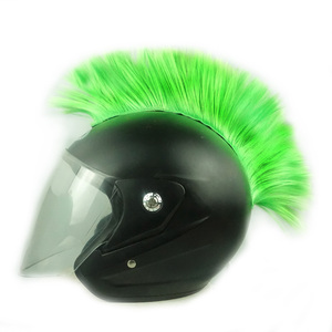 Parrucche Mohawk per Casco, Parrucche Skinhead, Patch di <span class=keywords><strong>Capelli</strong></span>, Protesi Capillare per Bicicletta, Moto, Ciclismo, Scooter, Polo, Sci (Casco Non Incluso) - Product Image 4