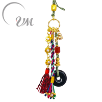 Ornement suspendu pour voiture en alliage de cuivre UM Jewelry avec perle en agate et glaçure colorée vibrante, vente en gros, unisexe, pour mariage, fiançailles, anniversaire