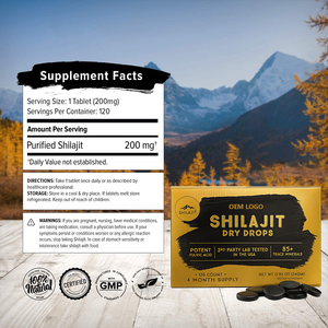 100% pur naturel organique extrait de plantes Shilajit gouttes sèches 100% propre Trace minéraux acide fulvique pour le métabolisme énergétique immunitaire - Product Image 2