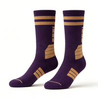 Chaussettes de basketball de compression pour jeunes, en coton biologique antibactérien, évacuant l'humidité, réduisant la fatigue, échantillon gratuit, lettres personnalisées