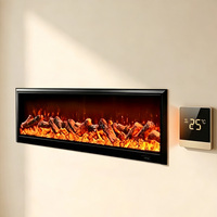 Cheminée électrique décorative de luxe, flamme multicolore réglable, contrôle WiFi et Bluetooth, pour la rénovation intérieure des villas et des hôtels