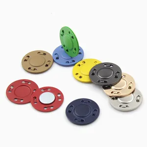 Custom Sewing Hole Woman Metal Colored Slim Hidden Invisible Magnetic Buttons For Clothing