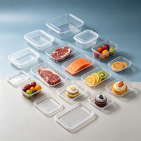 Boîte alimentaire rectangulaire personnalisée en blister transparent en PP recyclable, boîte à clapet pour biscuits/gâteaux avec couvercle à charnière pour boulangerie, pâtisserie, gâteau