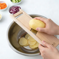 Mandoline de cuisine professionnelle réglable manuelle Eco Slicer pour oignon et pomme de terre, lame large en acier inoxydable de 1,8 mm, noyau en plastique