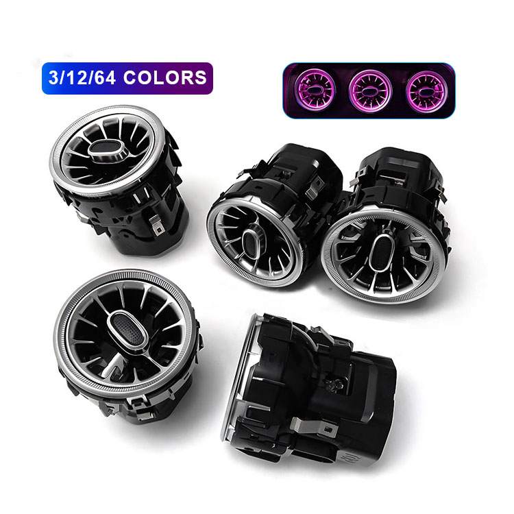 Передняя и задняя вентиляционная решетка, светодиодная турбина, окружающий свет для Mercedes Benz C /E/ Glc Class W205 W213 X253, светодиодная атмосферная лампа