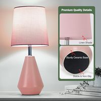 Petite lampe de chevet pour chambre à coucher, lampe de lecture de bureau, lot de 2 avec 3 températures de couleur, lampe de chevet en céramique de 15,5 pouces