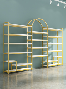 Tủ trưng bày túi thời trang, tủ trưng bày túi xách cao cấp, kệ trưng bày giày vàng, giá đỡ trưng bày cho cửa hàng bán lẻ quần áo - Product Image 5