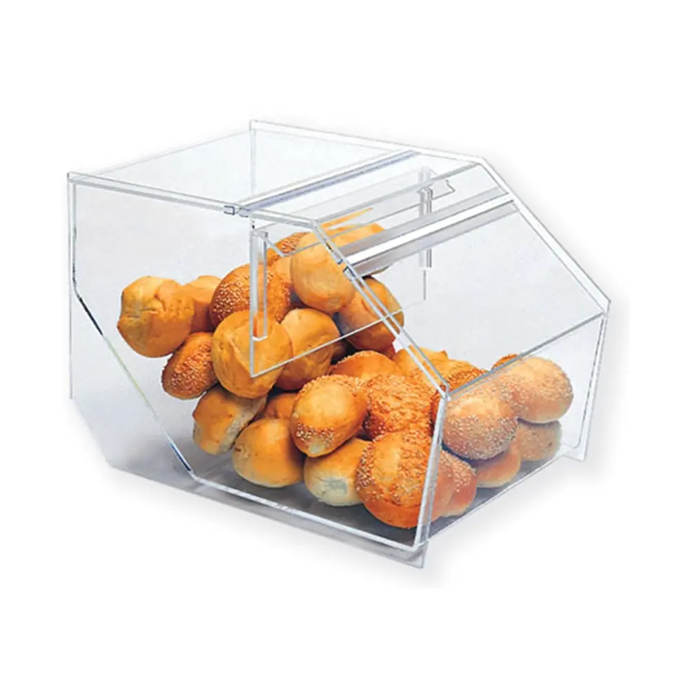 False Back Acrylic Bulk Food Bin Bakery Display Case Candy Container Gummy Sweets Cookie Boxes for Retail Show