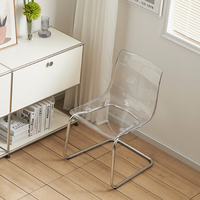 Chaise d'Appoint Empilable en Acrylique Moderne Bjflamingo Chaise à Dossier Transparent Chaise de Salle à Manger en PC