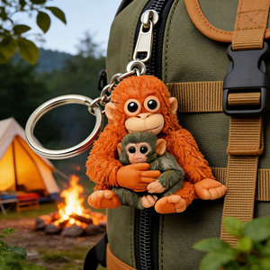 Protect Punch The <b>Monkey</b> Plush Keychain 3D Shape Soft <b>Toy</b> Pendant For Teenagers And Adolescents - Product Image 1