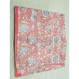 Kantha Cotton <b>Quilt</b> <b>Bedspread</b> With Hand Block Printed Design Offering Comfortable Warmth And Visual Interest - Product Image 2