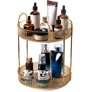 Organizador de Cosméticos Giratorio de Plástico Europeo, Multicapa, con Diseño Multifuncional para Dormitorio - Product Image 1