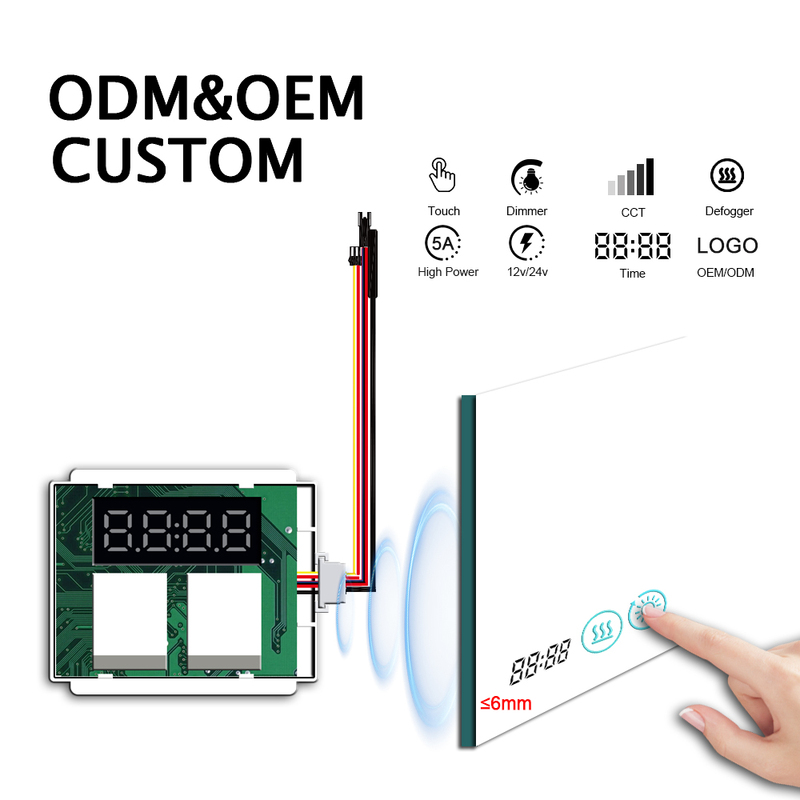 Slim DC12V 60W Time Temperature Display