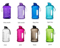 Bouteille d'eau motivante en plastique sans BPA de 2,2 L (64 oz) avec marqueur de temps, best-seller aux États-Unis et en Europe