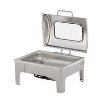 Vaisselle carrée de capacité de 9L de plateau de réchauffement de nourriture de serveur de buffet d'acier inoxydable électrique de haute qualité pour le chauffage de carburant d'utilisation d'hôtel
