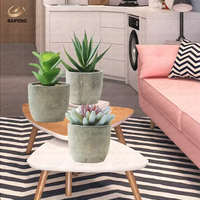 Plantes succulentes artificielles en PVC/PE, assortiment de cactus décoratifs en pot avec pots gris pour usage intérieur domestique – Vente chaude
