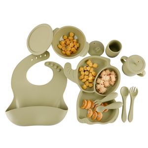 Juego <span class=keywords><strong>de</strong></span> comedor para bebé <span class=keywords><strong>de</strong></span> silicona <span class=keywords><strong>de</strong></span> grado alimenticio con diseño <span class=keywords><strong>de</strong></span> elefante bonito-Placa <span class=keywords><strong>de</strong></span> succión fuerte con tapa <span class=keywords><strong>de</strong></span> cuenco <span class=keywords><strong>de</strong></span> doble ASA Tazas <span class=keywords><strong>Cubiertos</strong></span> para niños - Product Image 5