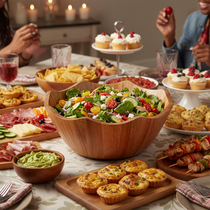 Bol à salade en bois d'acacia de 11,5 pouces en forme de coquille Saint-Jacques pour servir les salades lors de réceptions et d'événements festifs (2026) - Product Image 4