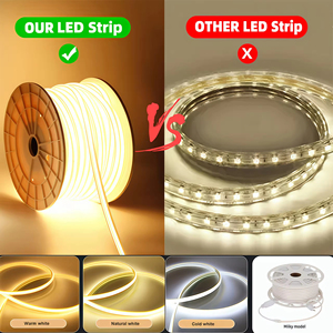 Tira de luz LED FCOB 220V 280 leds IP65 100m, tira de diodos emisores de luz FCOB, con enchufe, voltaje estable, cinta flexible de PVC 220V - Product Image 4