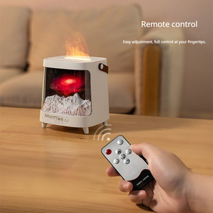 Diffuseur d'arômes ultrasonique Simulation Planète Galaxie avec flamme LED colorée, humidificateur USB portable en plastique pour maison, camping-car et extérieur - Product Image 3
