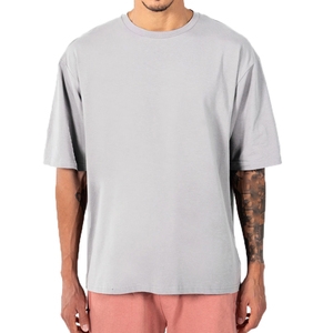 T-shirt Streetwear 320 g/m² coupe carrée 100 % coton uni pour homme, t-shirt épais à épaules tombantes et coupe oversize - Product Image 3