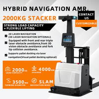 NOUVEAU Système de chariot élévateur autonome intelligent 2T AGV avec navigation laser SLAM, capacité de 2000 kg, batterie lithium-fer, autonomie de 6 à 8 heures